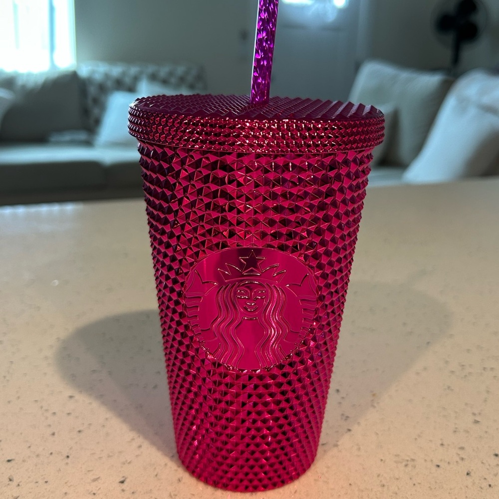 Starbucks Pink Studded Tumbler with Straw